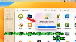 item can't be moved to bin because it's open Mac
