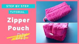 How to Sew a Zipper Pouch - easy DIY tutorial - Beauty Bag - Pencil case