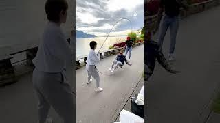 Guy Shows Incredible Double Dutch Tricks Against Beautiful Backdrop