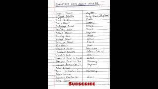 UNIVERSE gk//Geography important mcq's//#gk#importantgk#currentaffairs#universe#solarsystem#viral