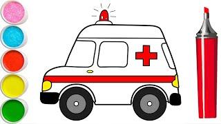 How to draw an ambulance / Как нарисовать машину Скорой  / Жедел жәрдем көлігін қалай салуға болады