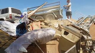 Picking more Trash & Treasure from the Bulldozed Rubbish Dump mound as people unload their rubbish!
