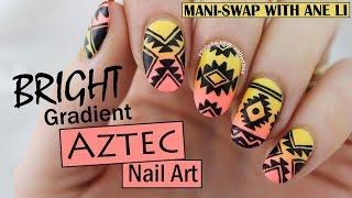 Mani-Swap with Ane Li  Bright Gradient Aztec Nail Art | Nailed It NZ