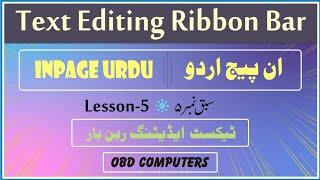 How to use Text Editing Ribbon Bar in inpage Lesson 05 in urdu Hindi