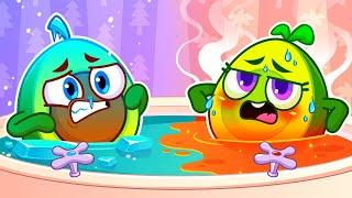 Avocado Baby Take a Bath  Hot vs Cold  || Best Kids Cartoon by Meet Penny 