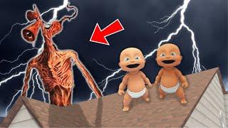 Two Babies Escape SIREN HEAD Evil Monster!