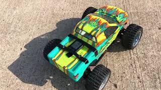 HSP Brontosaurus 1/10 Monster Truck - How Fast Is It??!!(2s & 3s Speed Test)