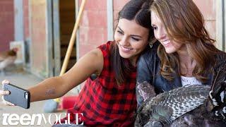 Victoria Justice Takes a Selfie with a Turkey