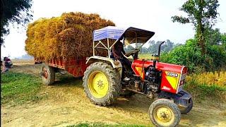 Eicher 242 tractor is transporting paddy in trolley after a long time | Eicher 242 tractor