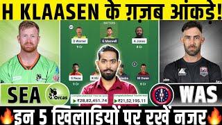SEA vs WAS Dream11, SEA vs WAS Dream11 Prediction, Seattle Orcas vs Washington Freedom Dream11 Team