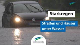 Starkregen in Ostfriesland: Straßen und Häuser in Stunden überflutet