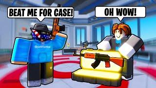 BEAT ME I GIFT YOU A SKIN CASE in Roblox Rivals....