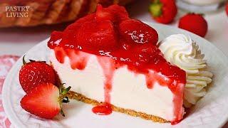 *Best-Ever* No Bake Strawberry Cheesecake  (So Smooth & Light!)