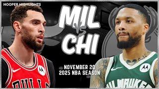 Milwaukee Bucks vs Chicago Bulls Full Game Highlights | Nov 20 | 2025 NBA Season