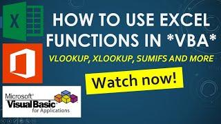 Friendly tutorial on how to use Excel Functions like VLOOKUP within Excel VBA Code