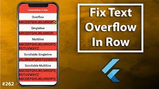 Flutter Tutorial - Fix Text Overflow & Row Overflow