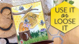 Removable Shaker Tag Card with Hive Five from Lawn Fawn