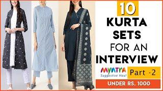 Affordable Indian Kurta Sets For Interview | Myntra Kurta Set With Trousers | Prettify By Surbhi