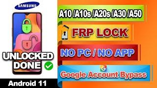 Samsung A10/A10S/A20S/A30/A50 FRP Bypass Android 11 | Google Account Unlock Without PC