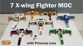 LEGO MOC - 7 X-wing Fighters / LEGO CREATOR 31058, 31088, 31112, 31073, 31034/Star Wars 75259, 75280