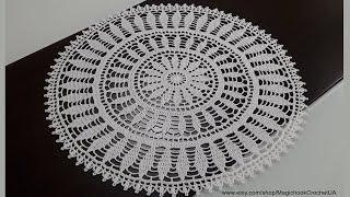 Салфетка крючком Солнышко с каймой человечки. Вязание крючком. Crochet doily. #MagichookCrochet