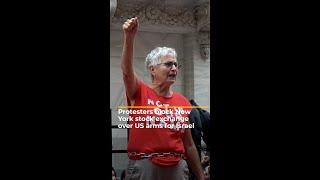 Protesters block New York stock exchange over US arms for Israel | AJ #shorts