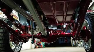 Ford F350 superduty PMF suspension 10" coilover lift 26x16 intro wheels dynamic red candy powdercoat