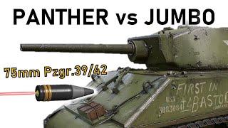 PANTHER vs M4A3E2 SHERMAN JUMBO | 75mm Pzgr.39/42 Armour Penetration Simulation