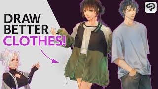 How To Draw Clothes!️ With Rendering Guide | Digital Painting Tutorial #digitalart