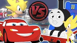 SONIC vs LIGHTNING McQUEEN vs THOMAS THE TANK ENGINE RAP CONCERT! CARTOON RAP ATTACK