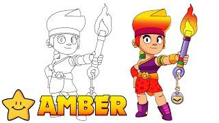 How To Draw AMBER  | Brawl Stars | New Brawler