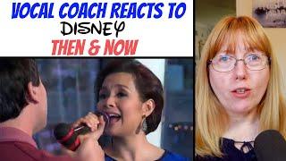 Musical Theatre Coach Reacts to Then & Now - Disney Songs LIVE (same song comparison)