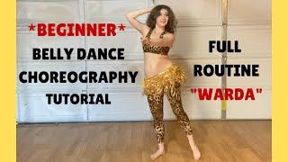 Beginner Belly Dance Choreography Tutorial | "Warda" Bellydance Superstars