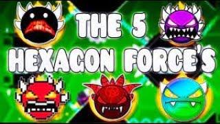 THE 5 HEXAGON FORCES  !!!   GEOMETRY DASH BETTER & RANDOM LEVELS