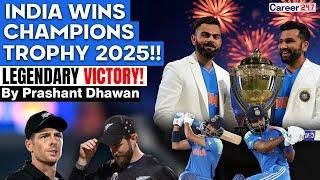 INDIA WINS CHAMPIONS TROPHY 2025!!| LEGENDARY VICTORY! By Prashant Dhawan