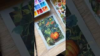 Fairytale pumpkin gouache painting #art #painting