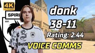 【4K】donk (38-11) rt:2.44 VOICE COMMS (mirage) | FACEIT Ranked NA (English Subtitles) | Jun 2, 2024