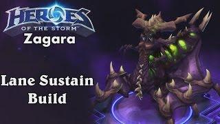 Heroes of the Storm: Zagara Lane Sustain Build (Gameplay)