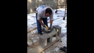 Ease of cutting Faswall block system
