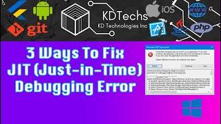 Fix Just In Time JIT Debugging Error Expert Solution | 100% working