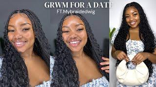 GRWM FOR A DATE | Invisible Tiny Knots Full HD Lace BOHO Box Braided Wig Install Ft.Mybraidedwig