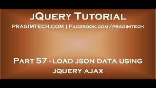 load json data using jquery ajax