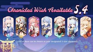 UPDATE!! INAZUMA CHRONICLED WISH BANNER IN 5.4 And New Redeem Code - Genshin Impact