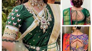 🫰New Aari work Bridal Blouse sleeves Designs | blouse designs new model/ #paithanisareeblouse #aari