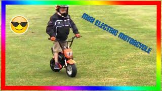 Fun on the Mongoose electric motorcycle, lots of fun and games