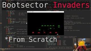 Bootsector Game From Scratch - Space Invaders (x86 asm)