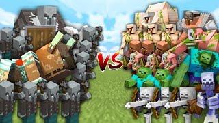 MINECRAFT RAID vs ALL MOBS ARMY in Minecraft Mob Battle