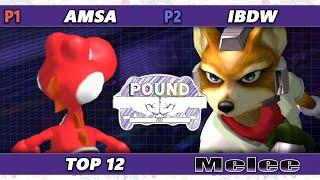 Pound 2022 Top 12 - iBDW (Fox) Vs. aMSa (Yoshi) SSBM Smash Melee Tournament