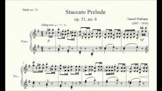 Study no. 13: Staccato Prelude (op. 31, no. 6) - Samuil Maikapar - Piano Studies/Etudes 5