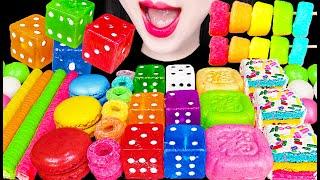 ASMR Rainbow Dessert Dice Candy Snack 먹는 주사위 사탕 무지개 디저트 먹방 Mukbang, Eating